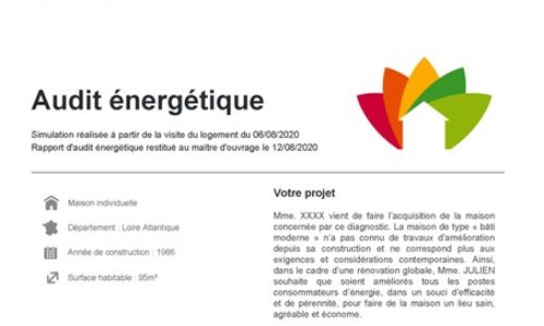 Audit Énergétique avant rénovation globale d’une maison individuelle au Croisic.